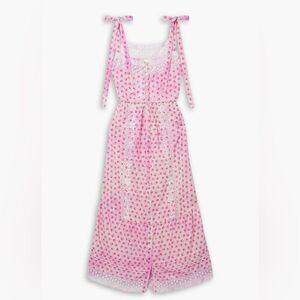 loveShackFancy Pink and White Floral Cottagecore Carlyle Midi Dress size sy